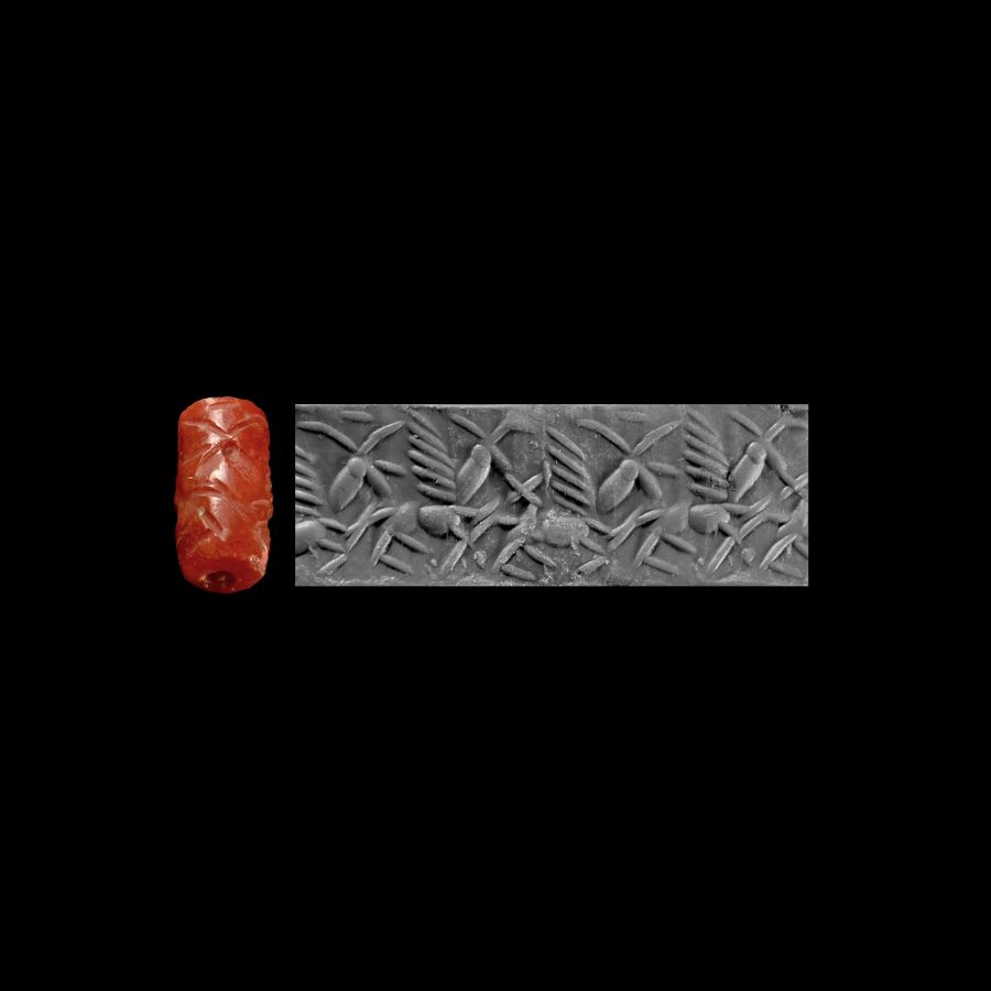 Western Asiatic Carnelian Cylinder Seal with Animals