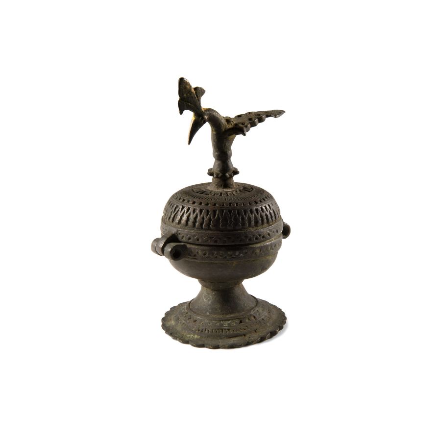 Post Medieval Bronze Lidded Vessel