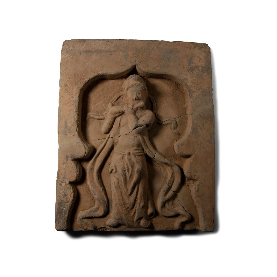 Chinese Song Wall Tile with Flute Player