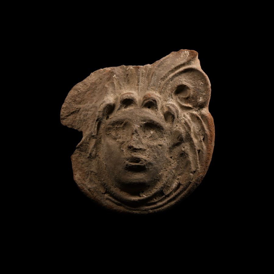 Roman Terracotta Frieze Fragment with Face