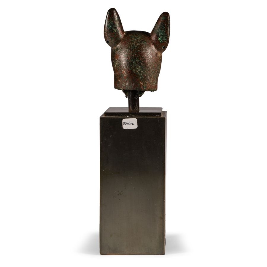 Large Egyptian Bronze Head of a Cat