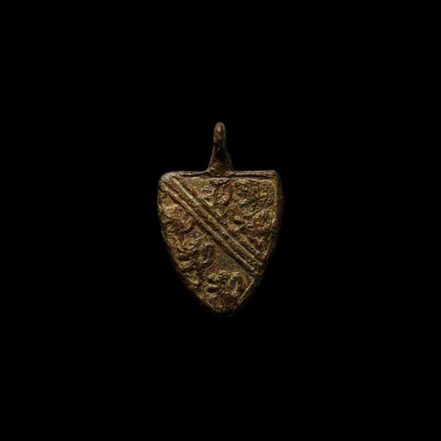 Medieval Bronze Knight's 'De Bohun Family' Heraldic Horse Harness Pendant