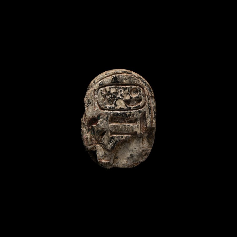 Large Egyptian Stone Hieroglyphic Scarab for Amenhotep III