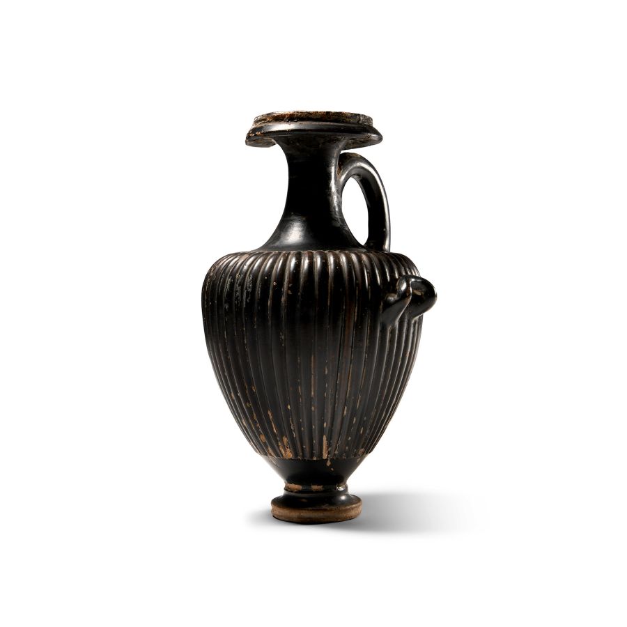 South Italian Black-Glazed Miniature Hydria