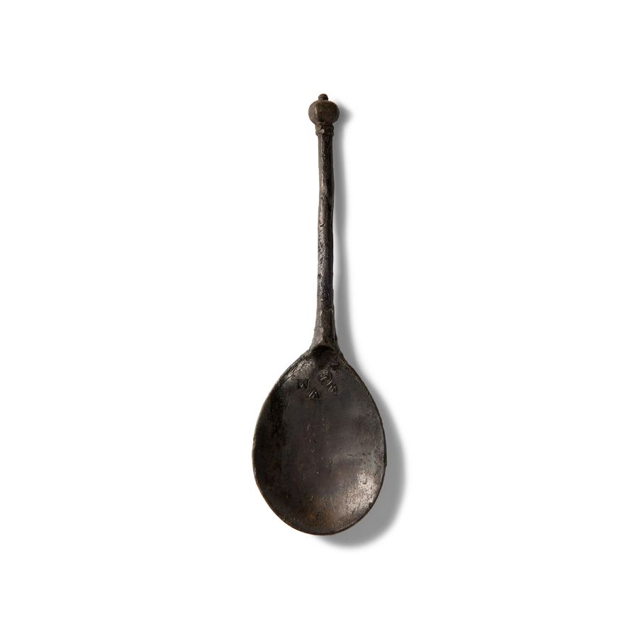 Tudor 'Thames' Pewter Knopped Spoon with Maker's Marks