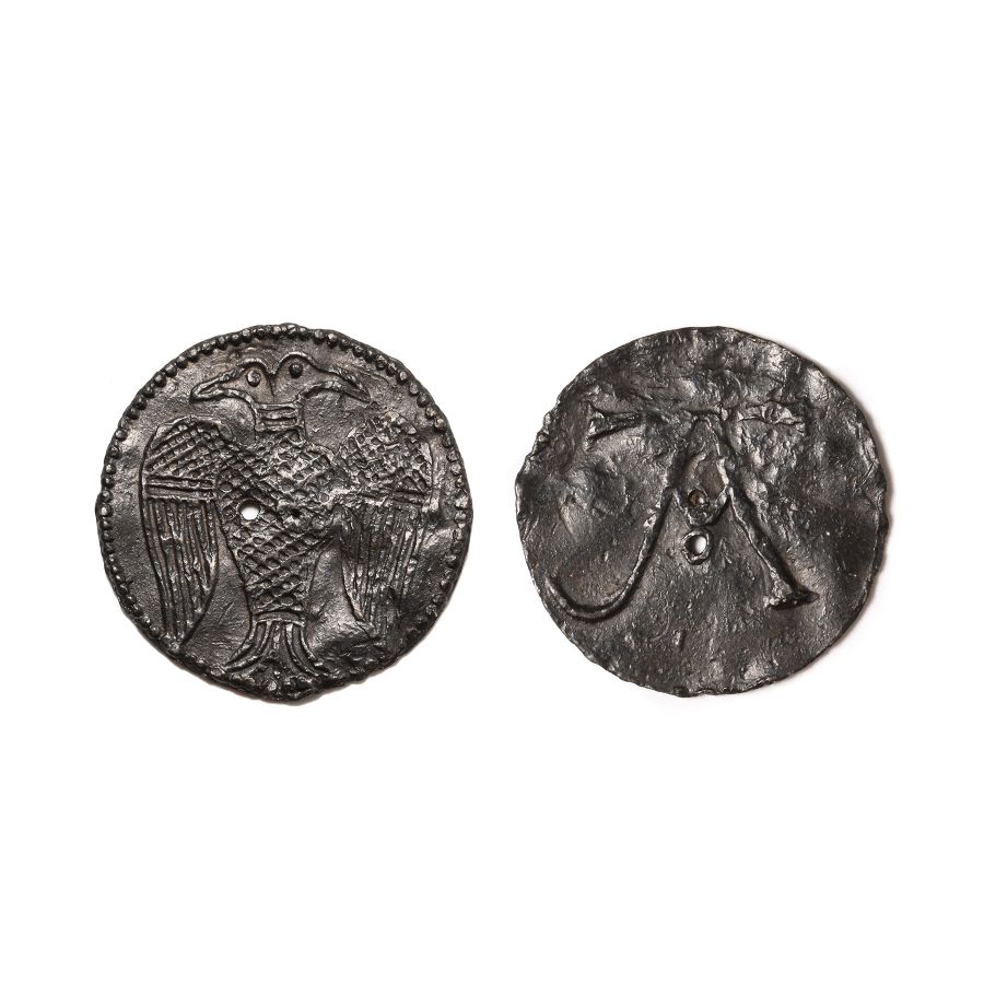 Medieval 'Thames' Pewter Bifacial Wine Tavern Token