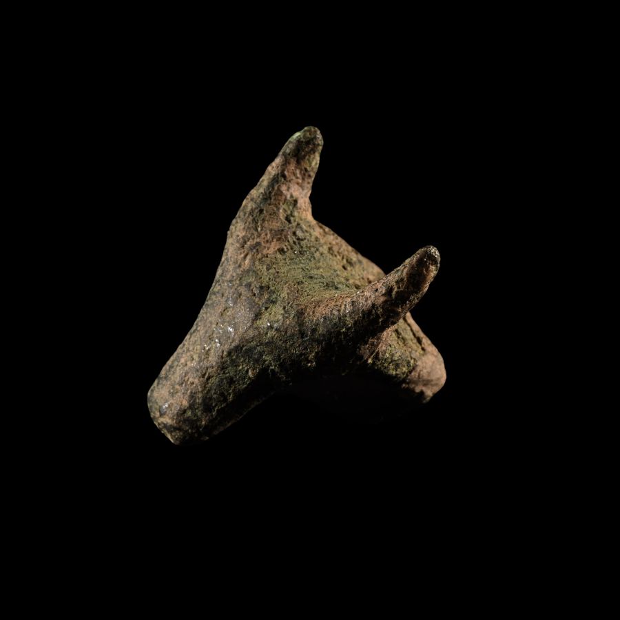 Celtic Bronze Bull's Head Finial