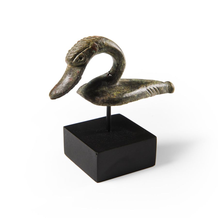 Large Celtic Bronze Swan Bowl Mount