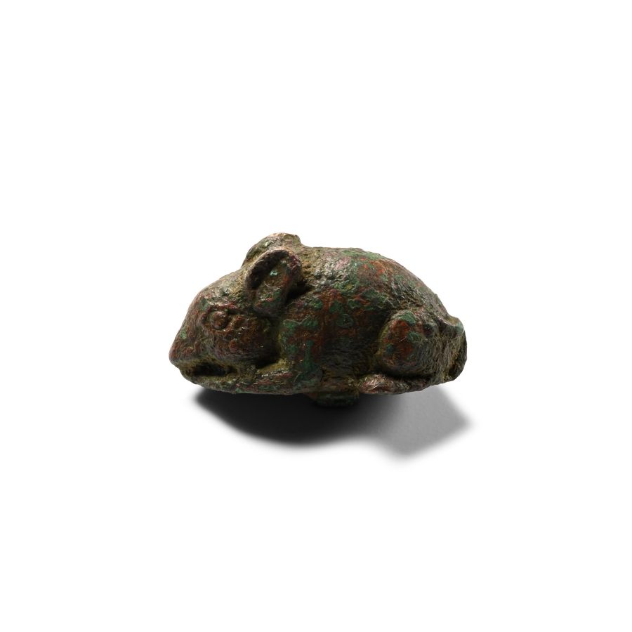 Roman Bronze Nibbling Mouse Statuette