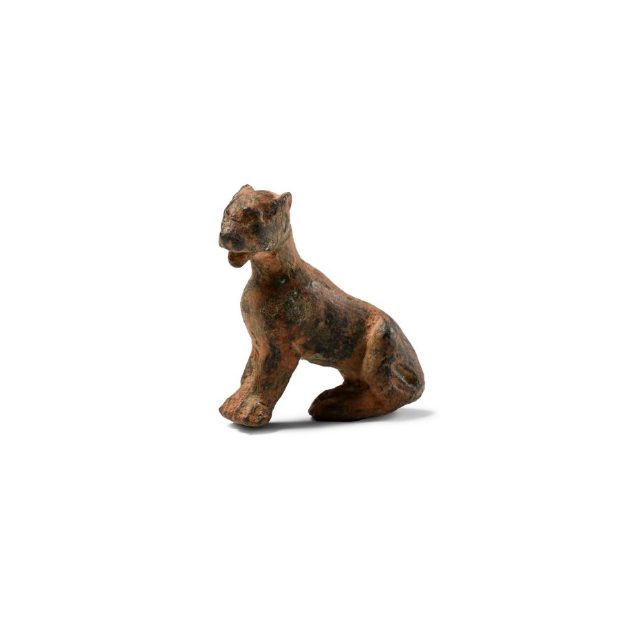 Roman Bronze Seated Panther Statuette