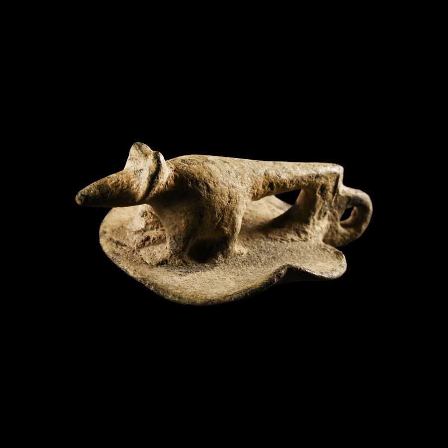 Romano-Egyptian Bronze Shrew Balsamarium Lid