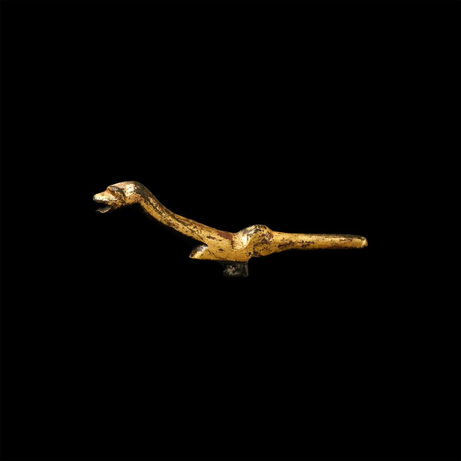 Romanesque Gilt Bronze Beast Mount