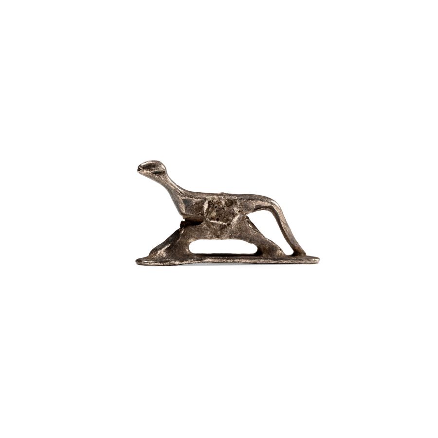Roman Silver Sinuous Feline Statuette
