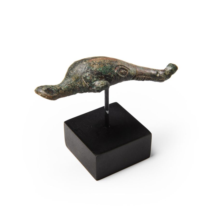 Roman Bronze Dolphin's Head Mount