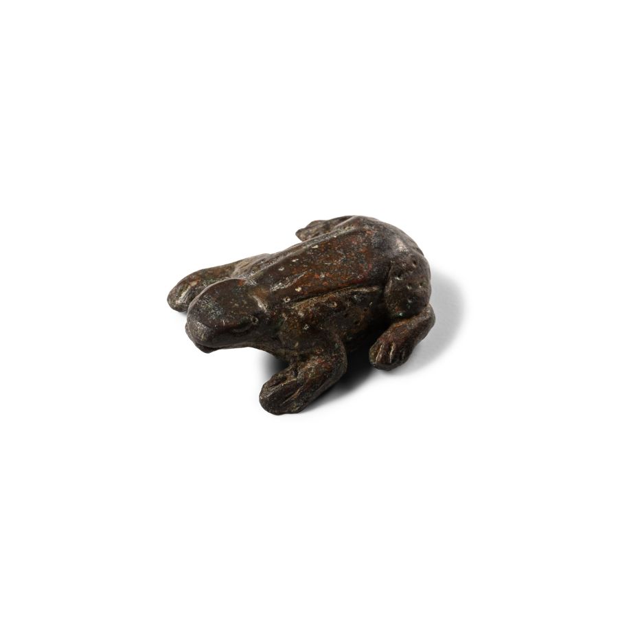 Roman Bronze Crouching Frog