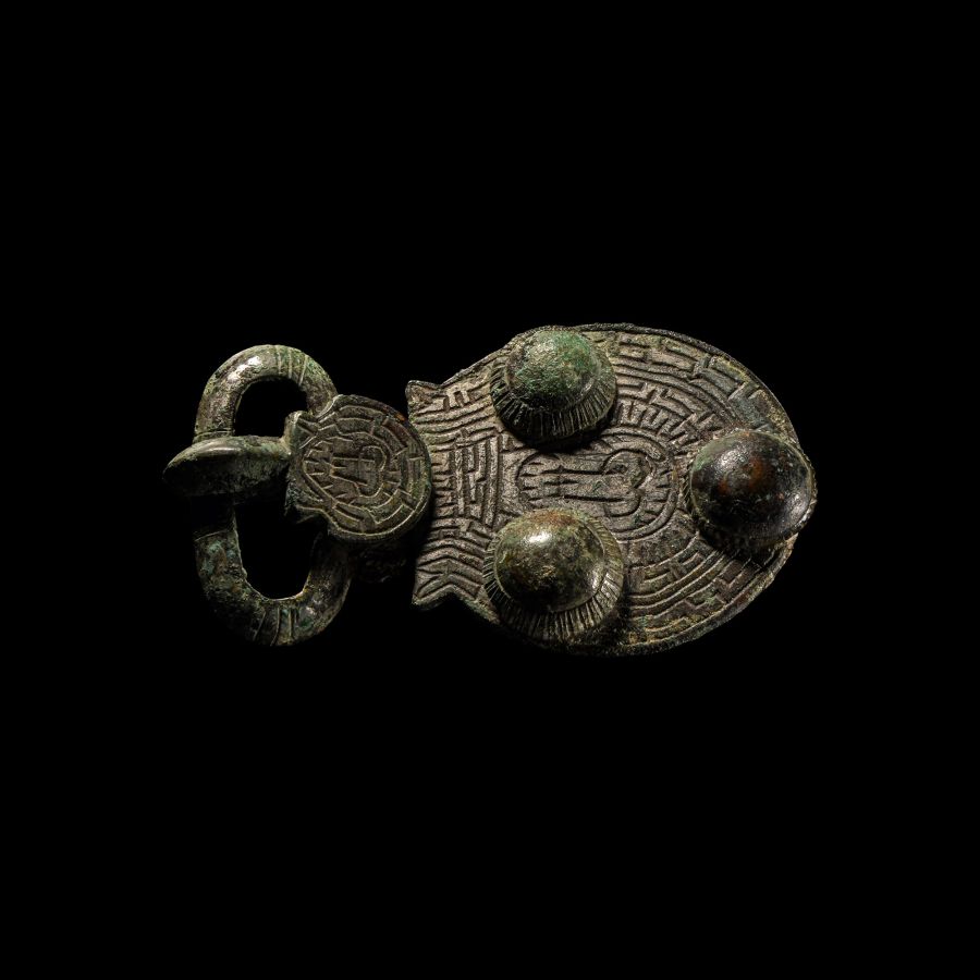Frankish Bronze Buckle with Phallic Symbol