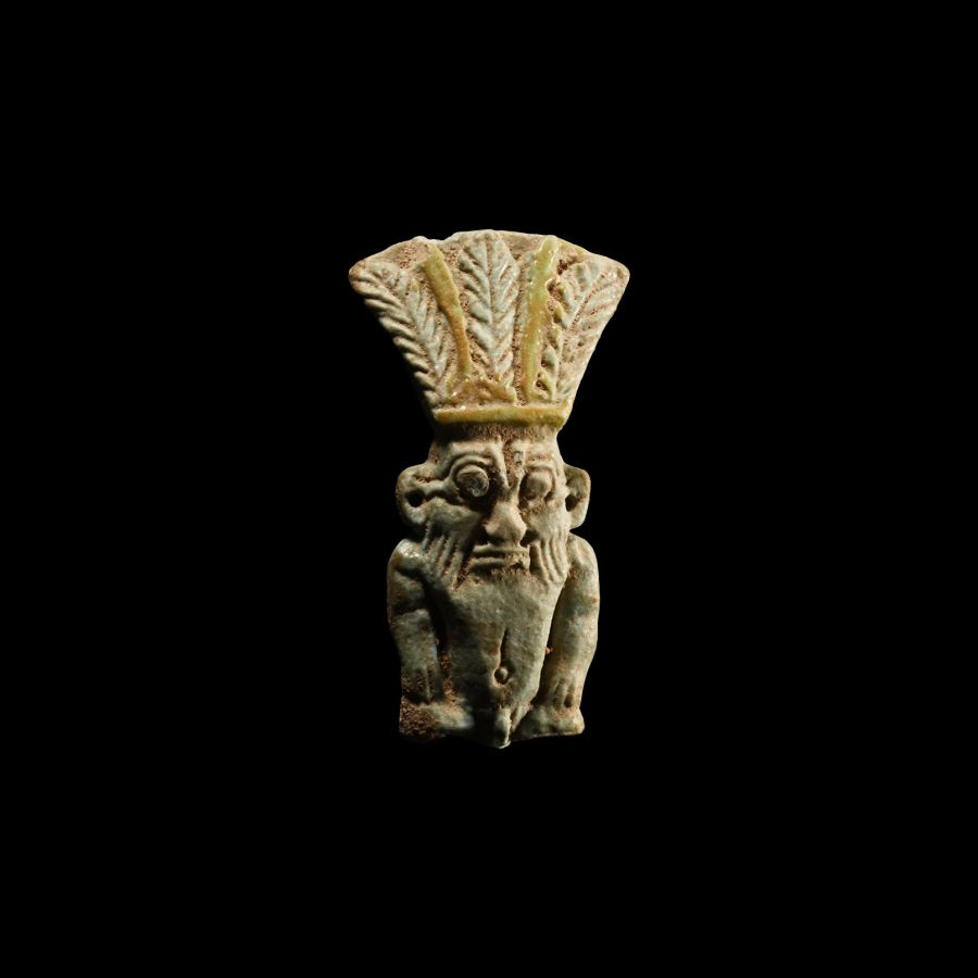 Egyptian Faience Amulet of Bes