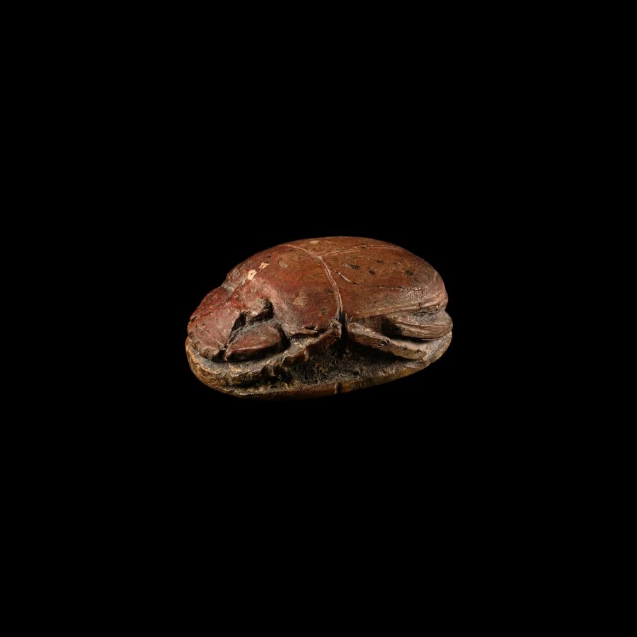 Large Egyptian Heart Scarab with Hieroglyphic Inscription