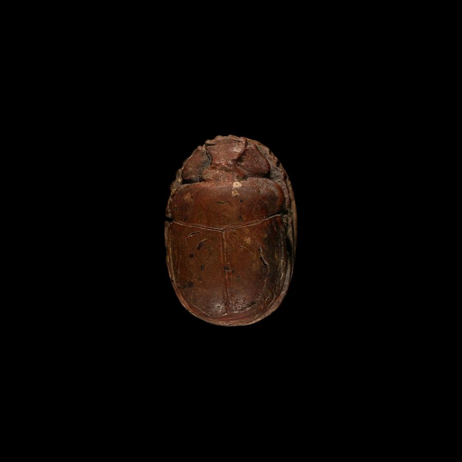 Large Egyptian Heart Scarab with Hieroglyphic Inscription