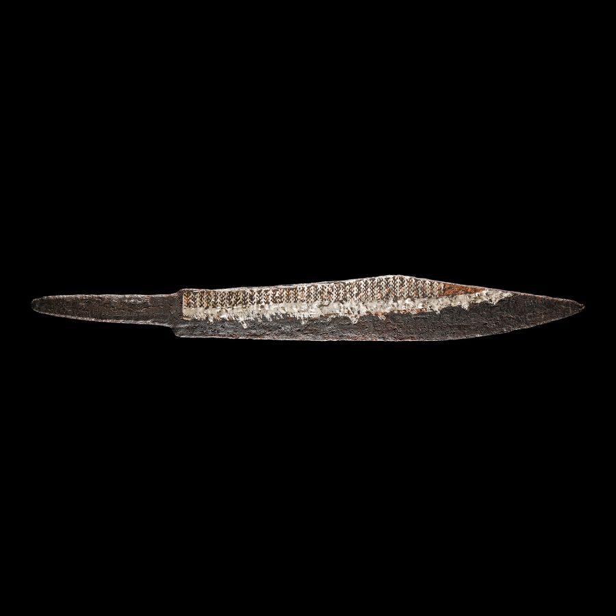 Viking Age Silver and Latten Inlaid Seax War Knife