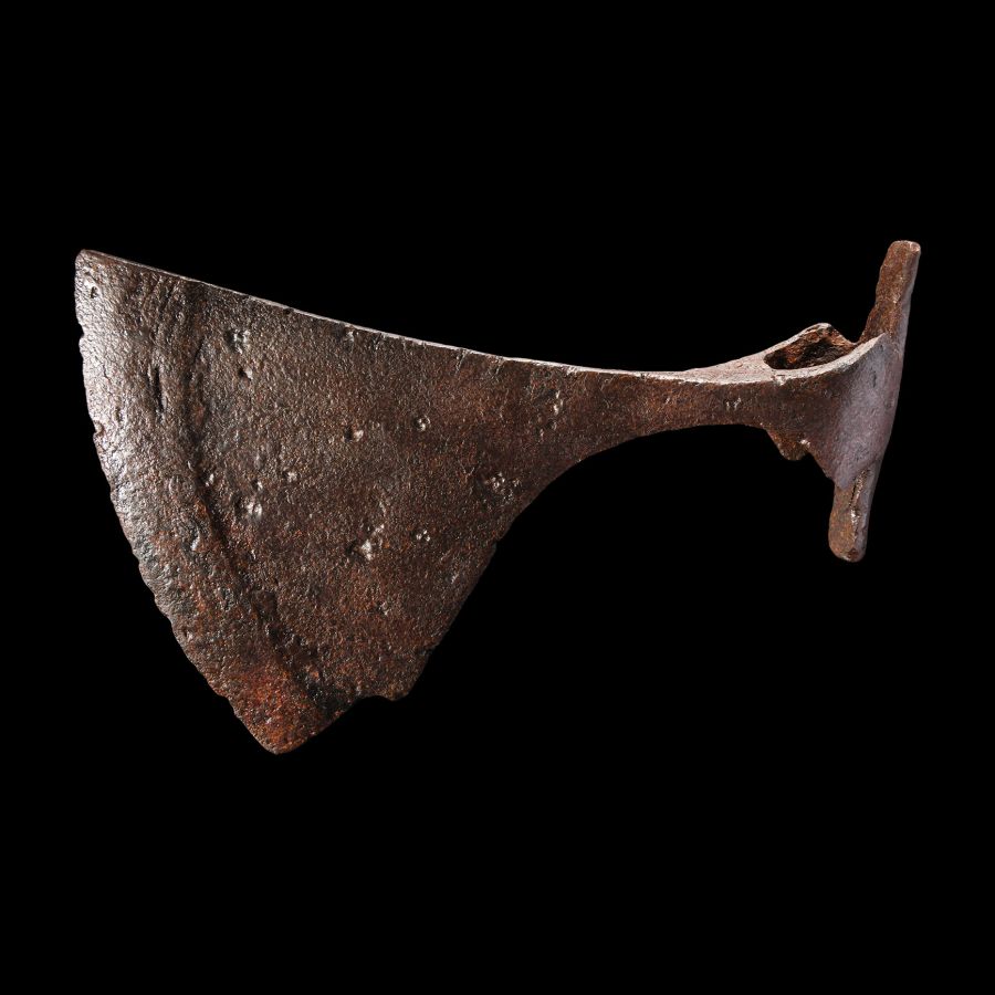 Very Large Viking Iron Battle Notched Axehead