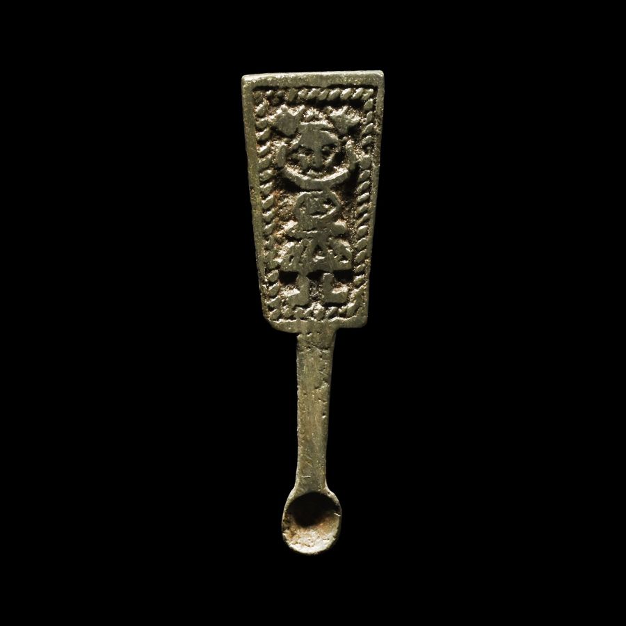 Viking Age Bronze Apothecary Spoon with Bound Loki