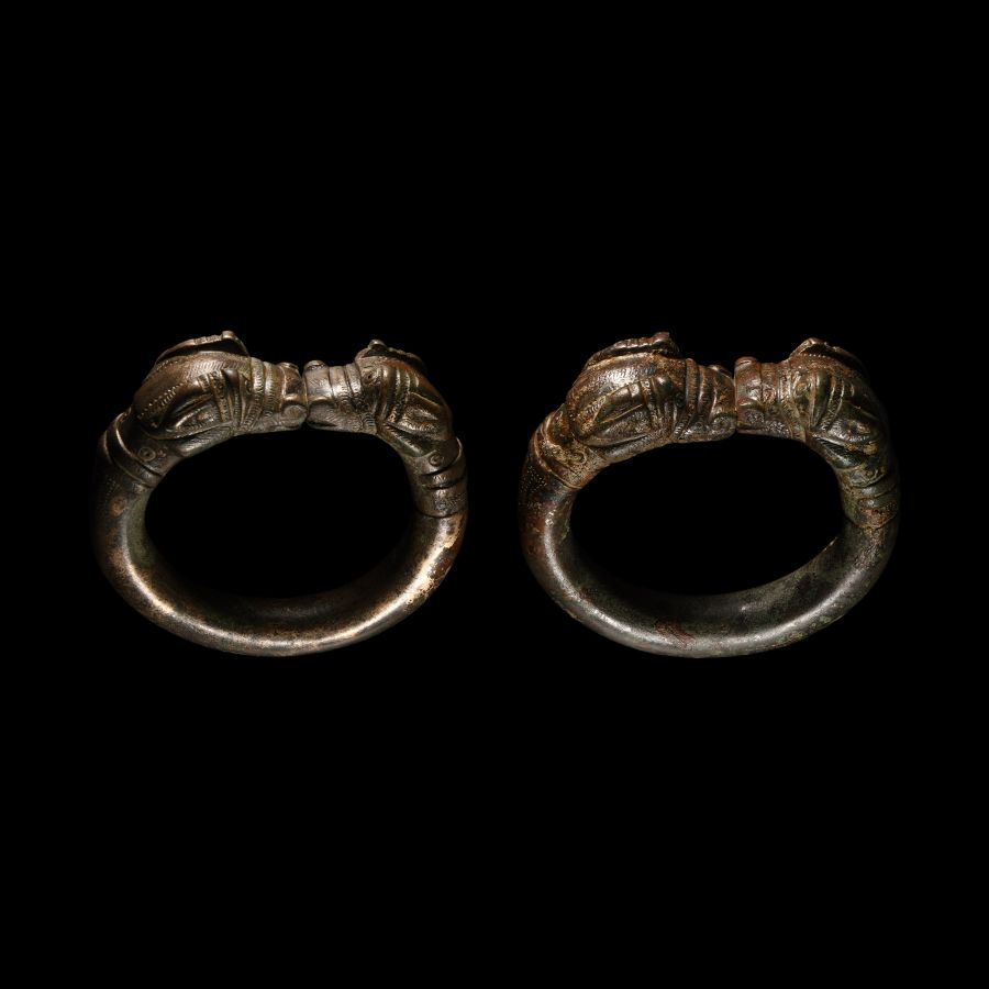 Large Bactrian Bronze Armlet Pair