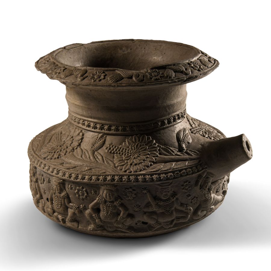 Chandraketugarh Ceramic Vessel with Seated Gods