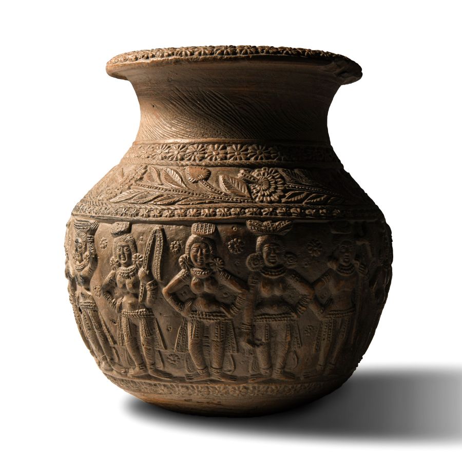 Chandraketugarh Ceramic Vessel with Seated Gods