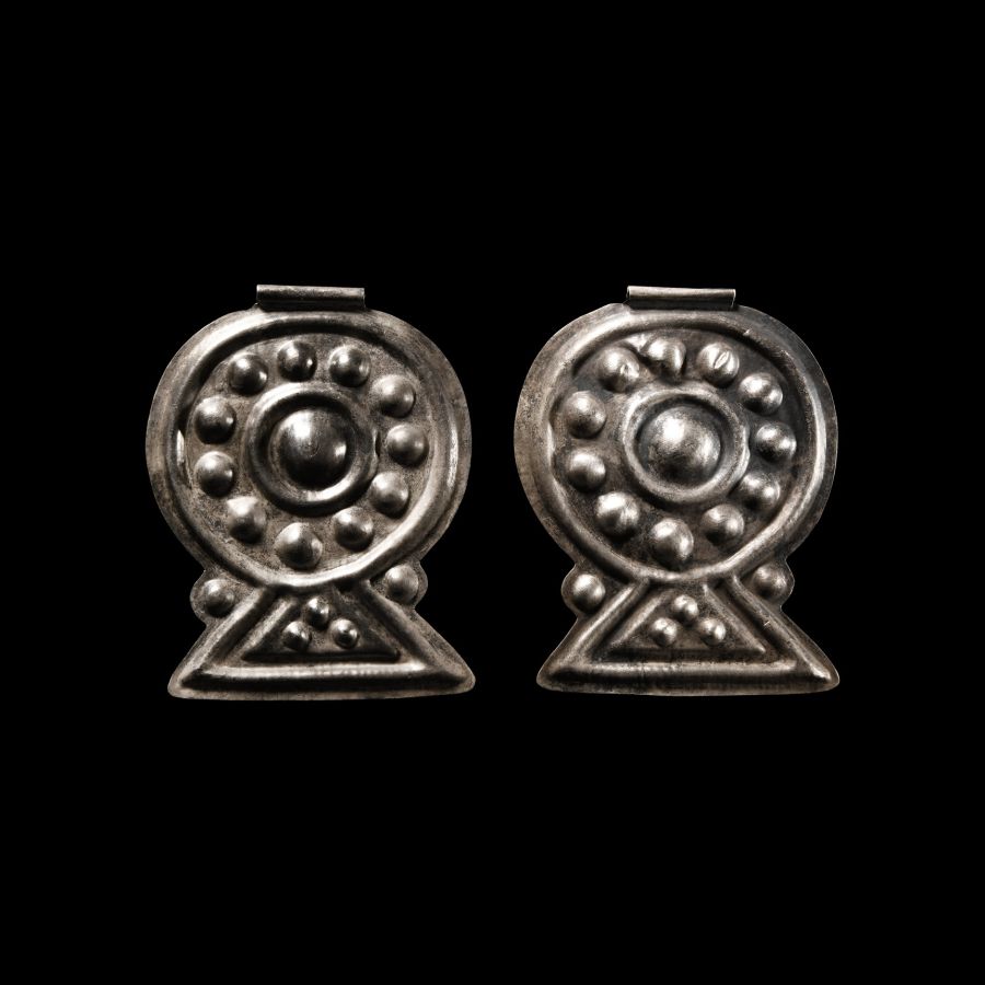 Elamite Silver Horse Harness Pendant Pair