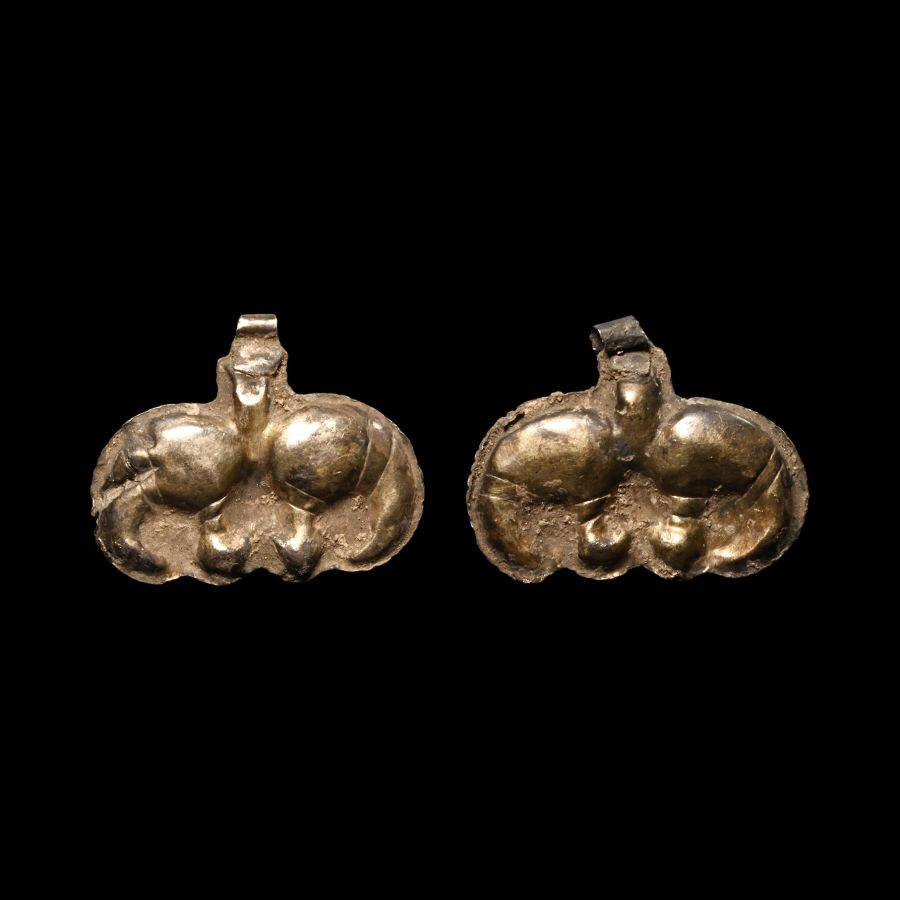 Elamite Silver-Gilt Bird Pendant Pair