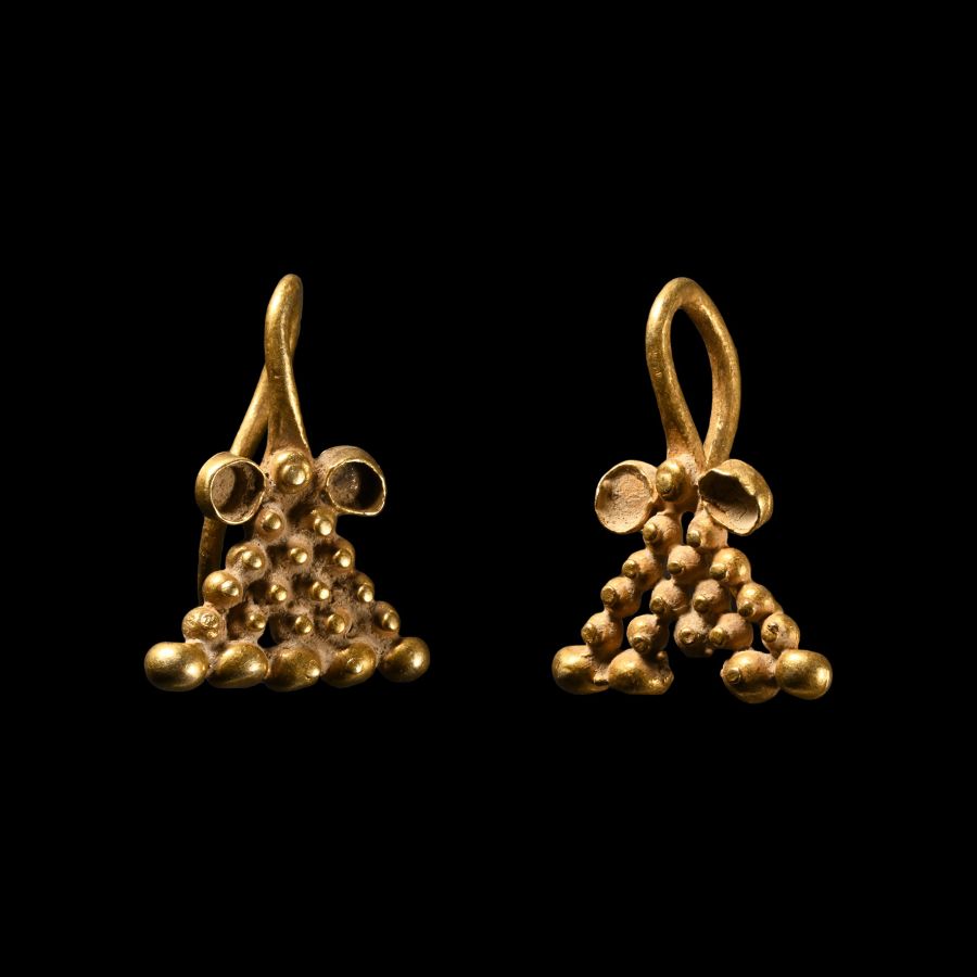 Bactrian Gold Earring Pair