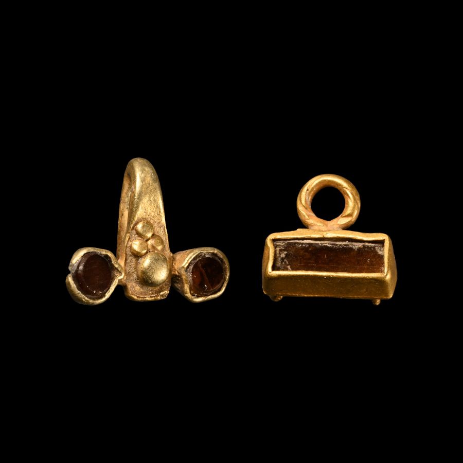 Medieval Gold and Garnet Garter Hooks
