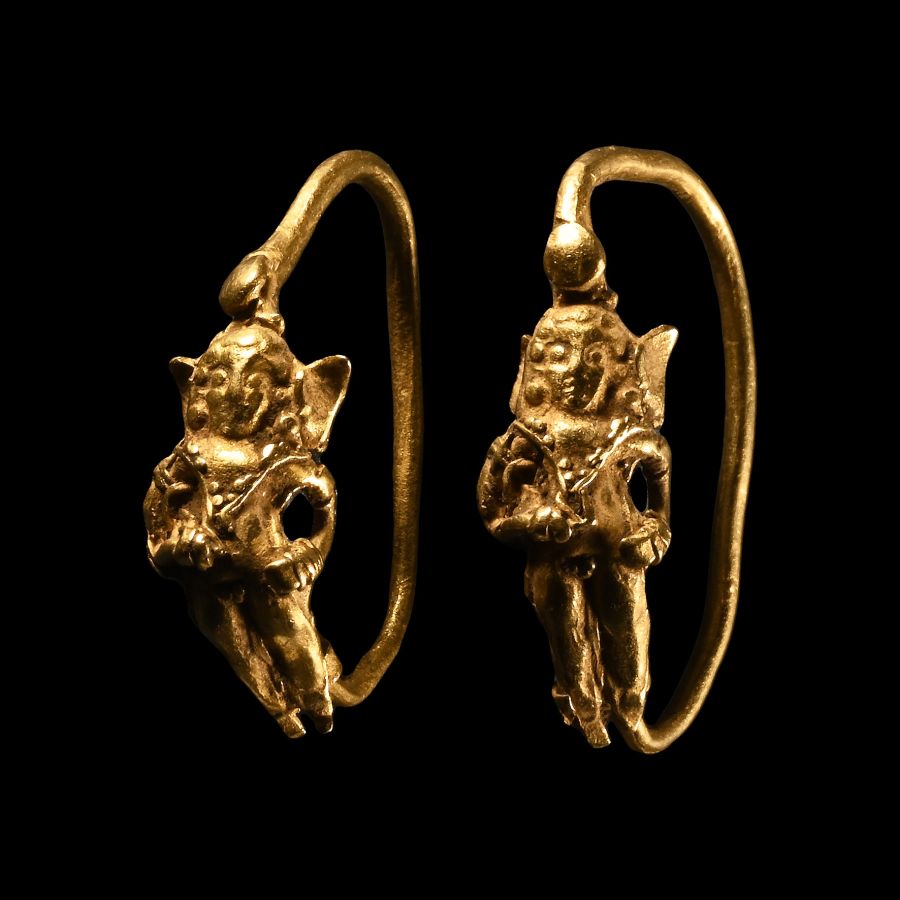 Greek Gold Eros Earrings