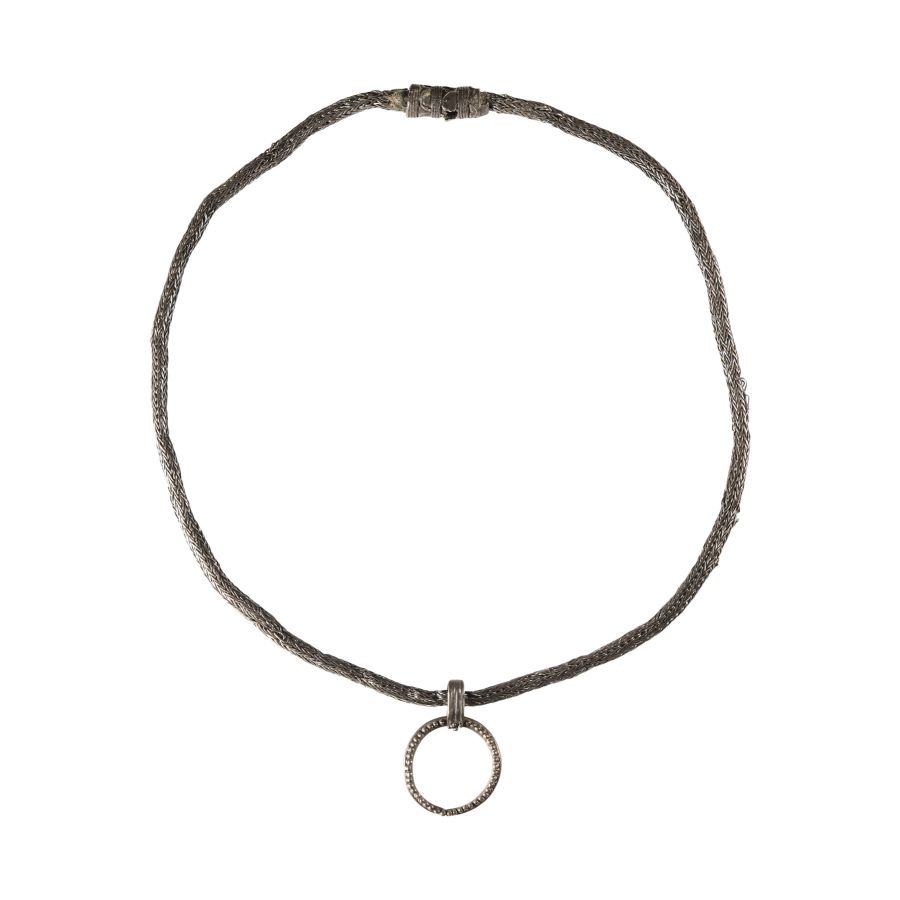 Roman Silver Pendant on Heavy Chain