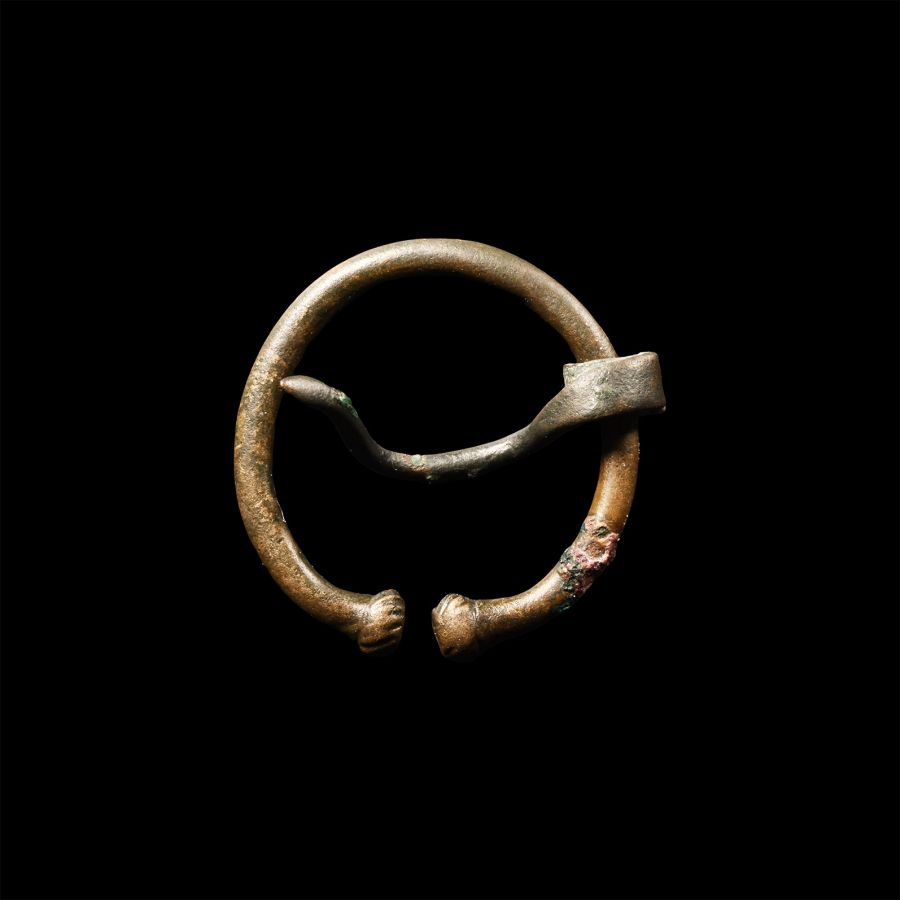 Romano-Celtic Bronze Torc-Shaped Brooch