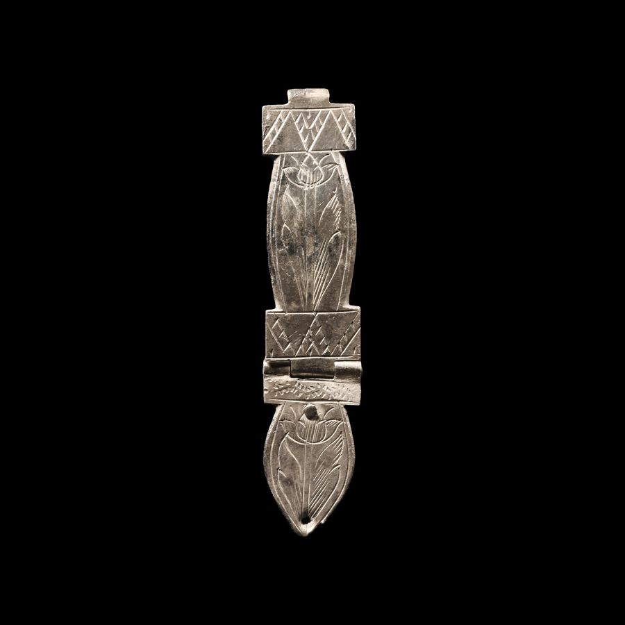 Medieval Complete Silver Vellum Manuscript Clasp