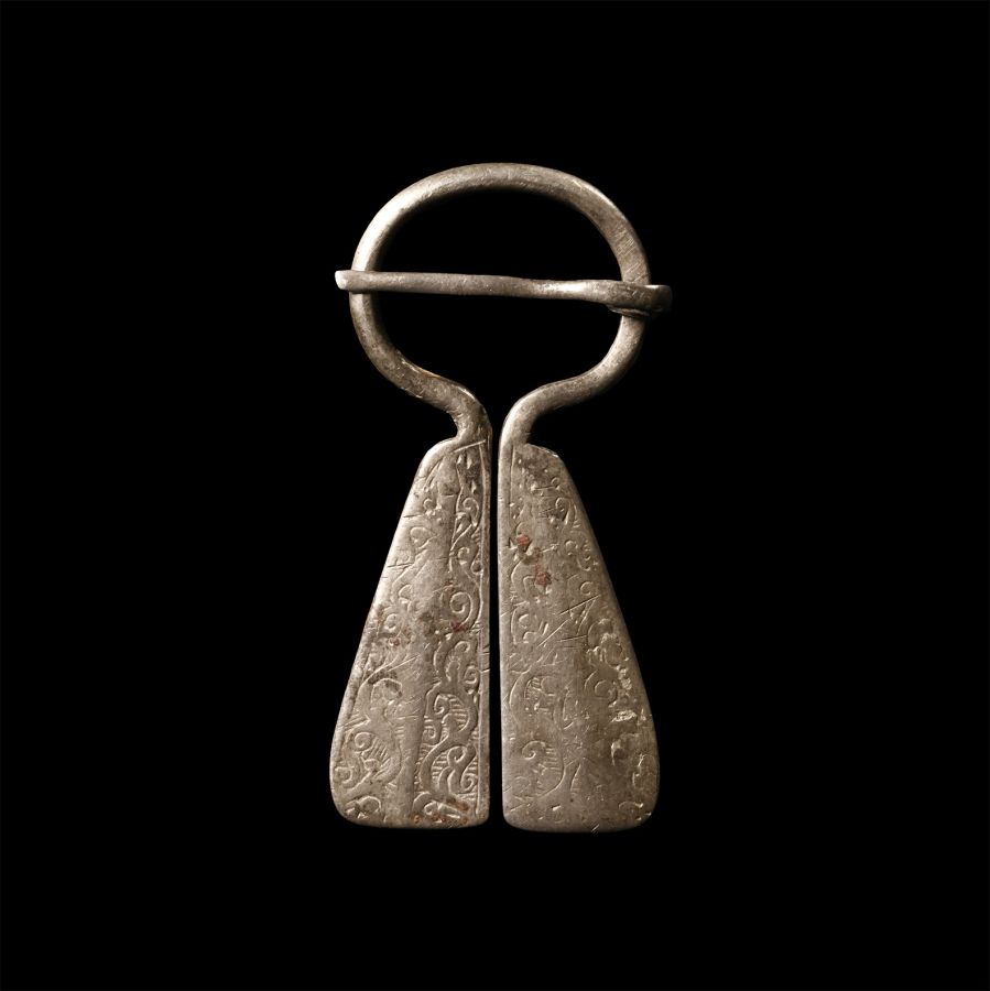 Viking Inspired Silver Omega-Shaped Penannular Brooch