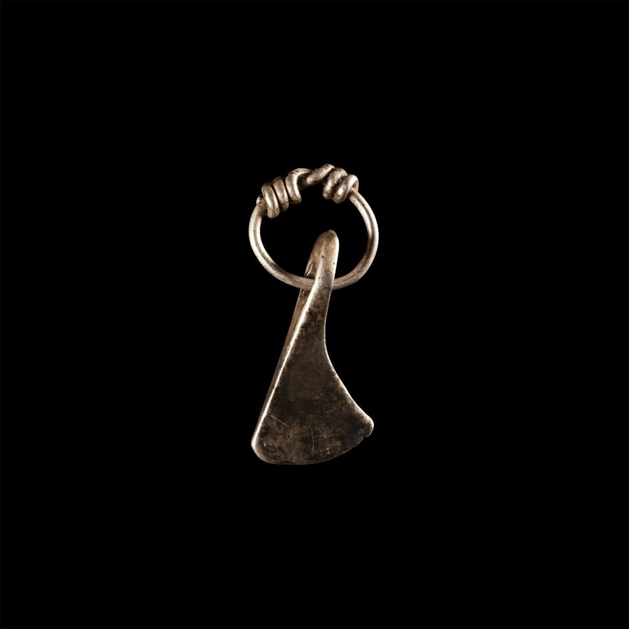 Viking Age Silver Axehead Pendant