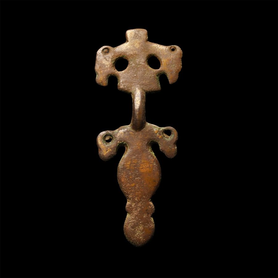 Gothic Bronze Bow Brooch