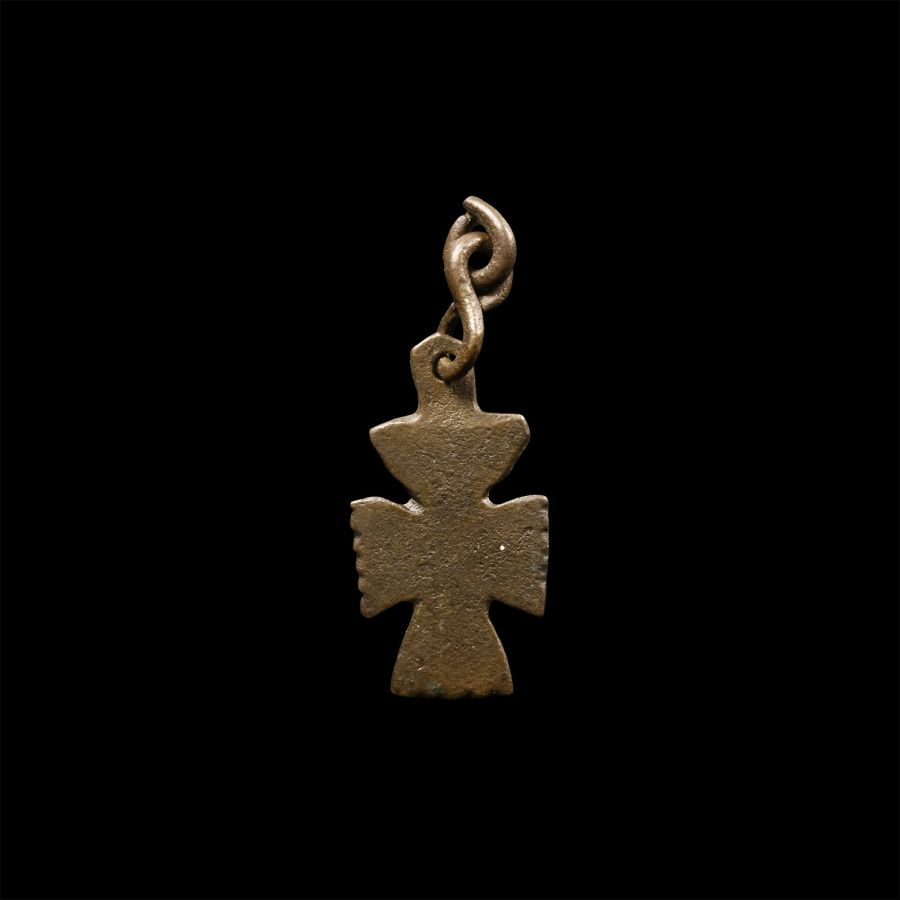 Byzantine Bronze Cross Pendant