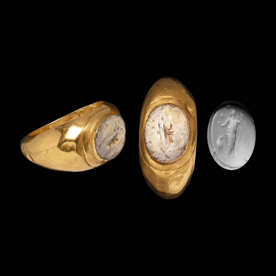Roman Gold Ring with Jupiter Gemstone