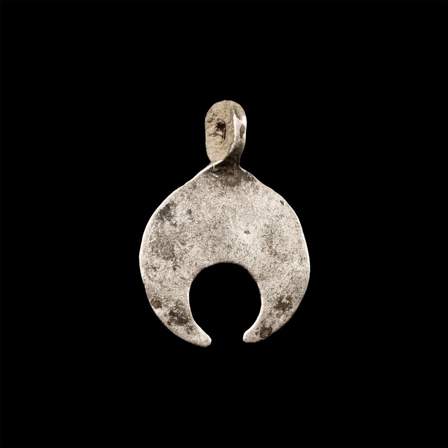 Roman Silver Lunar Pendant