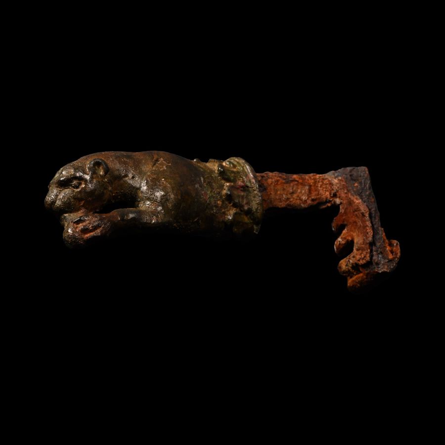 Roman Bronze-Handled Key with Panther