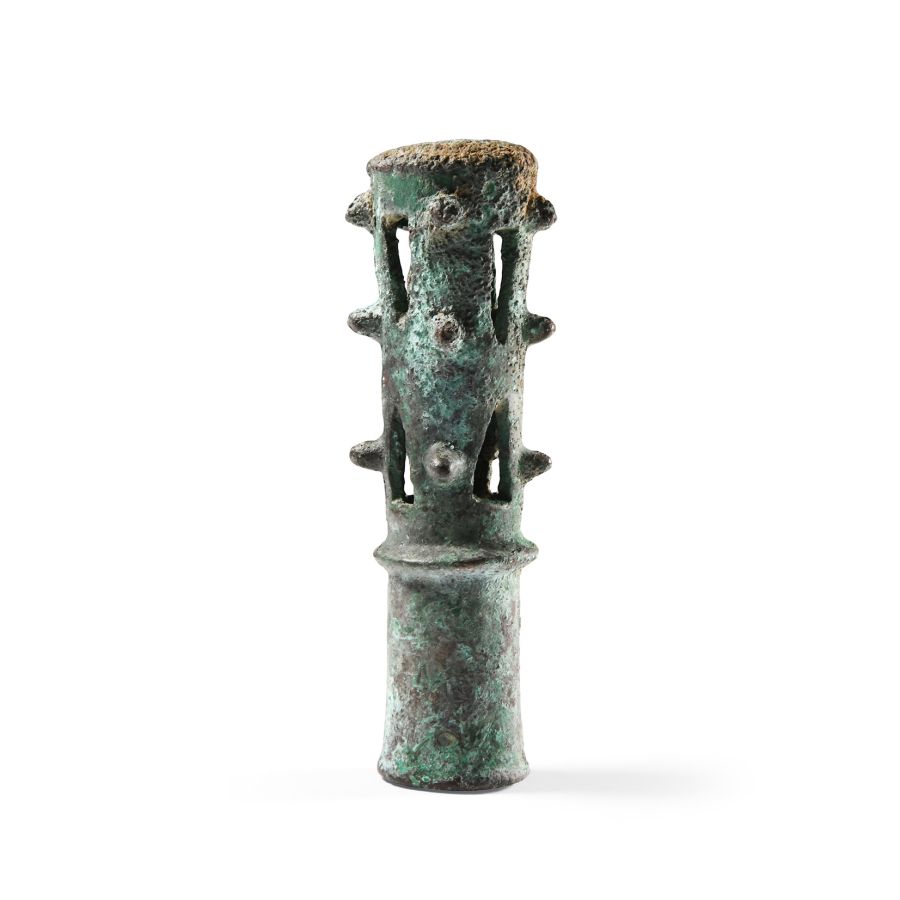 Luristan Bronze Macehead with Points and Fretwork