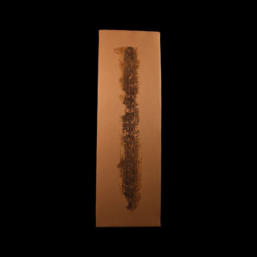 Egyptian Mounted Coptic Textile with Vines