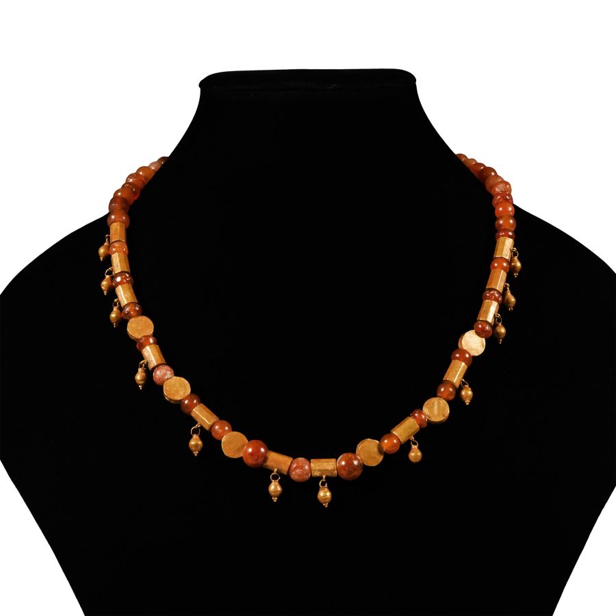 Parthian Carnelian and Gold Bead Necklace