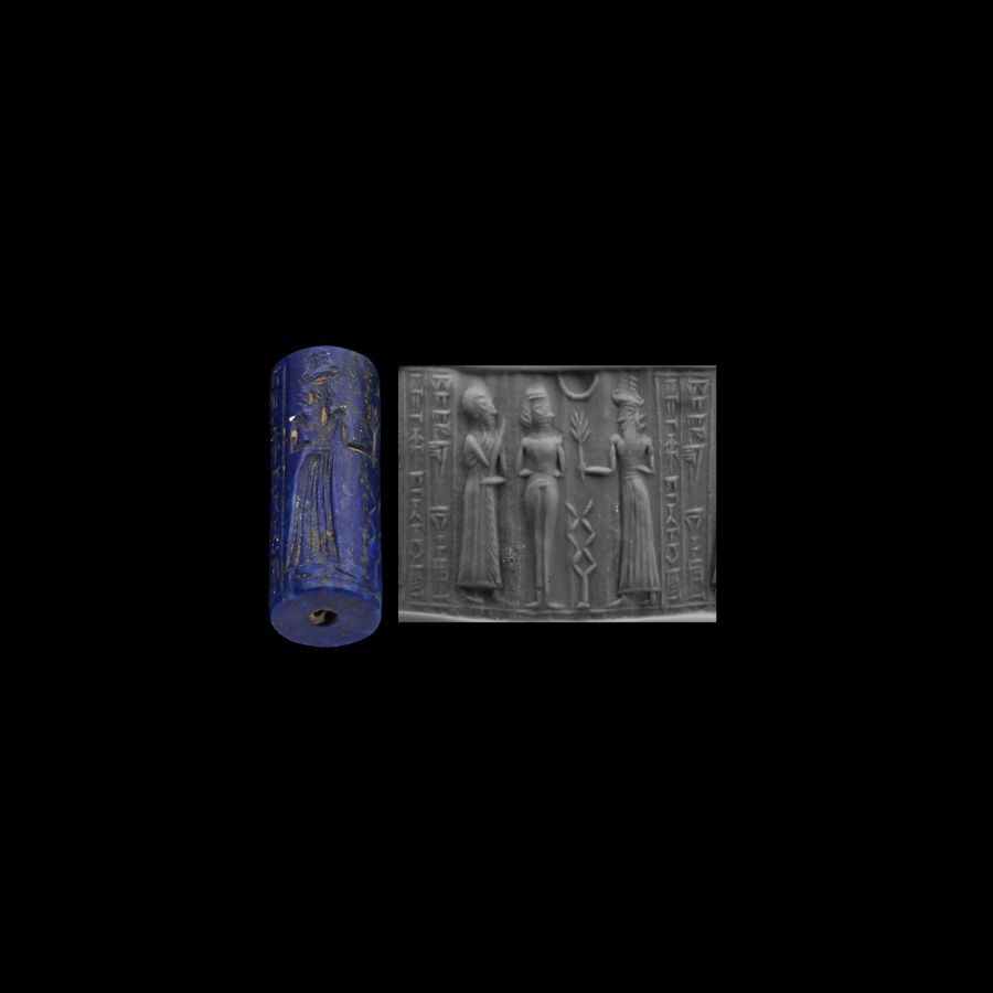 Western Asiatic Lapis Lazuli Cylinder Seal