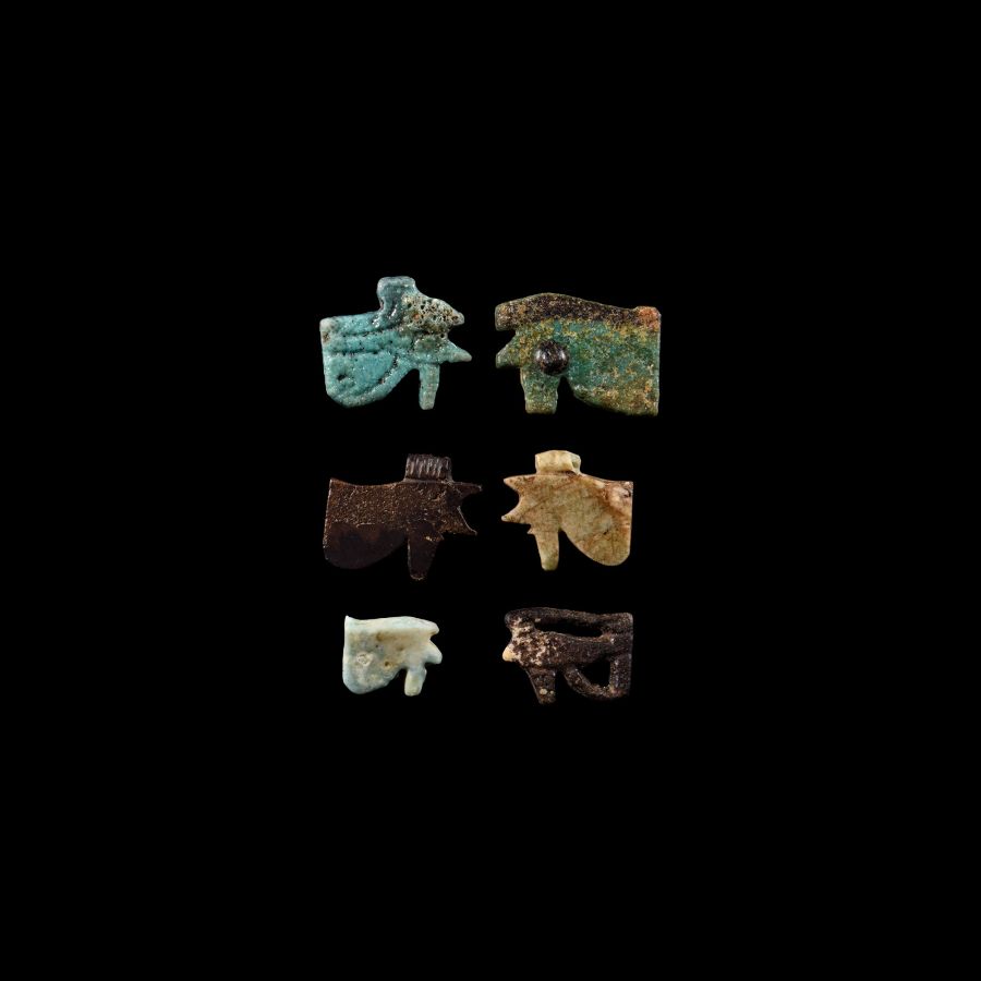 Egyptian Hardstone and Faience Wedjat Eye Collection
