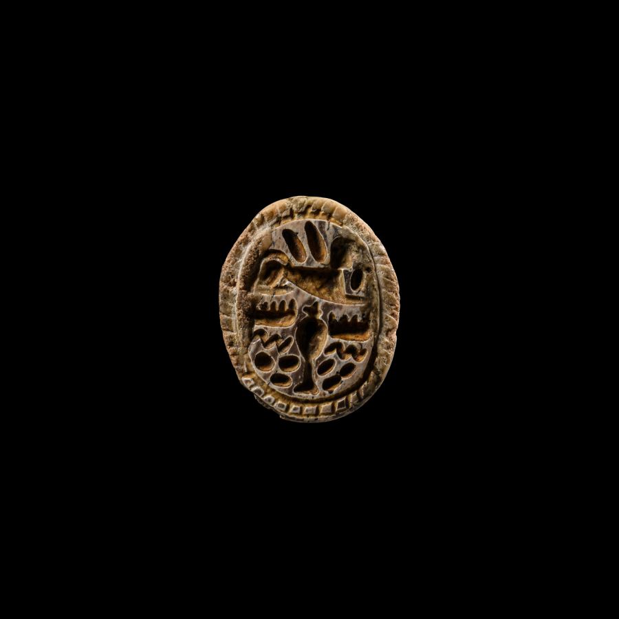 Egyptian Steatite Scarab with Hieroglyphs